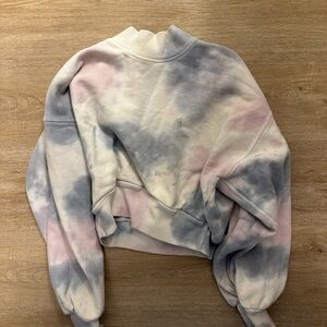 Spiritual Gangster Pink and Gray Tie-Dye Sweater